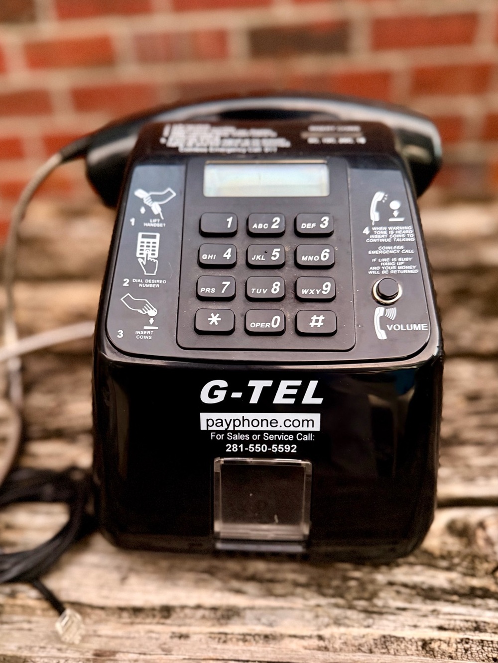 Vintage G-TEL Model 909 Black Desktop Coin-operated Hotel Payphone Telephone